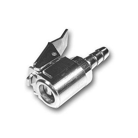 Csipeszes pumpavég, acél, 6 mm, kerékpár tömlőre