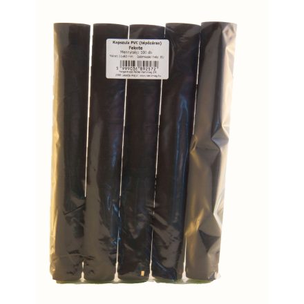 Dugó kapszula, pvc, fekete, 100 db/cs
