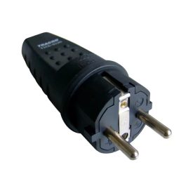 Hálózati dugó védőérintkezővel, gumi dugvilla, IP44