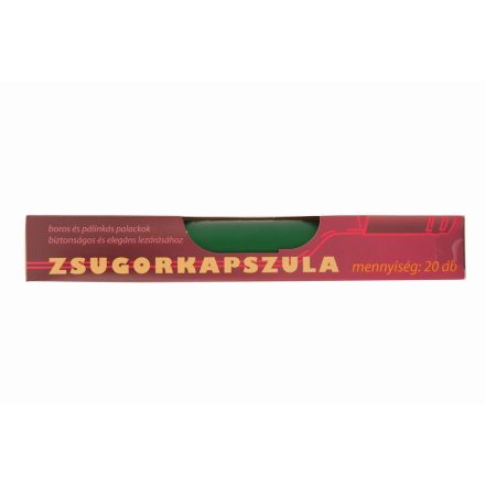 Dugó kapszula, pvc, zöld, 20 db/cs