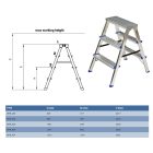 Két oldalt járható alu létra 2x4