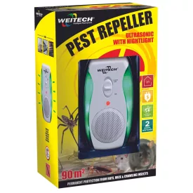 Weitech ultrahangos kártevő riasztó, 90 m2