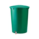 Esővíztároló csappal és fedővel, kerek, 300 liter, zöld