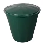Esővíztároló csappal és fedővel, kerek, 300 liter, zöld