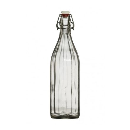 Bordás üveg palack, 1 liter