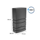 Esővízgyűjtő tartály csappal 350L AQUA TOWER antracit