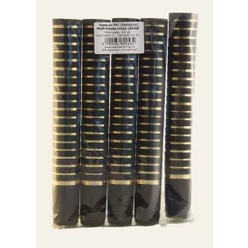 Dugó kapszula, pvc, fekete aranycsíkkal, 100 db/cs