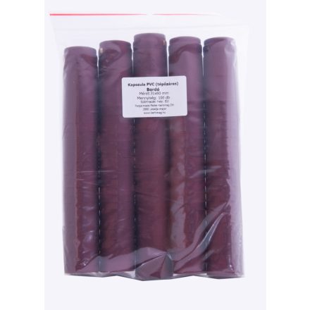 Dugó kapszula, pvc, bordó, 100 db/cs