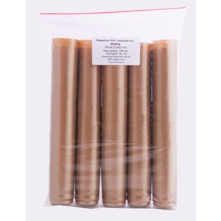Dugó kapszula, pvc, arany, 100 db/cs
