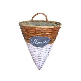 Fali kaspó, arany-fehér kerek, gúla