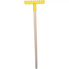 Homokozó gereblye gyerekeknek, fa nyéllel, 75 cm
