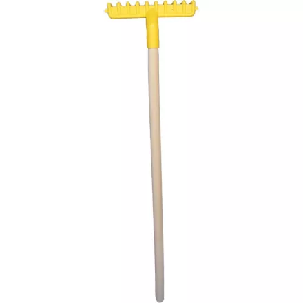 Homokozó gereblye gyerekeknek, fa nyéllel, 75 cm