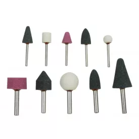 Köszörűkő fúrógéphez, 3 és 6 mm tengely, 10 db