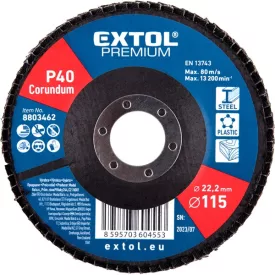   Extol Premium lamellás csiszoló, 115 / P40 (acél, alumínium, műanyag, fa)
