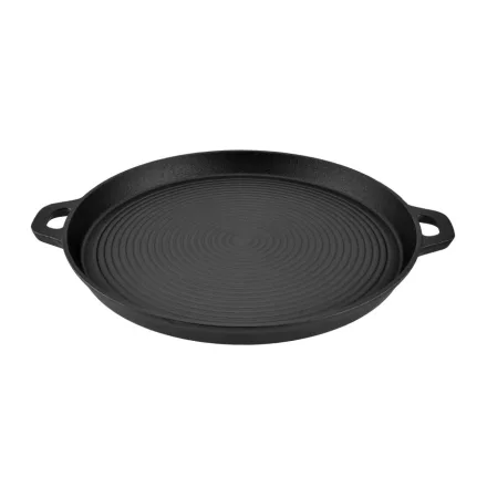 Öntöttvas grill lap, kerek, 33 cm