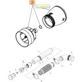   Szűkítő/ diffuzor szett+ O gyűrű 2 darabos Oleo-Mac MB 90 és MB 900 permetezőkhöz