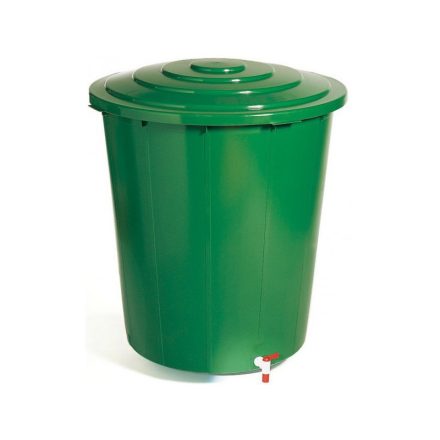 Esővíztároló tetővel  + csappal, műanyag, 500 liter