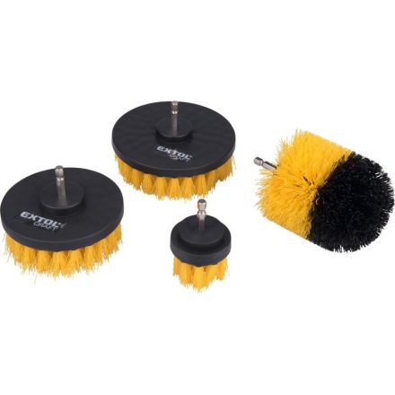 Nylon csiszoló kefe készlet, fúrógépbe fogható, 4 db