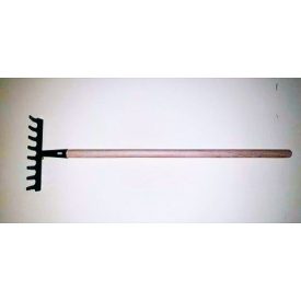 Gereblye 8 fogú kicsi fém 70 cm fa nyéllel