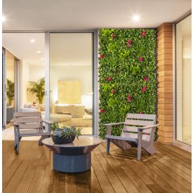   Vertical Villa zöldfal Bougainvillea virággal, 1 m x 1 m, zöld 