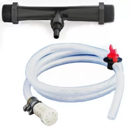 Venturi tápoldatfelszívó, 1", 2-5,m3/h, szűrővel, csappal