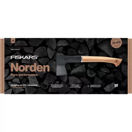 Fiskars Norden N10 ácsfejsze + élező díszdobozban