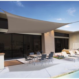 Sun-Net Kit poliészter napvitorla, 3,6 x 3,6 m, barna