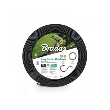 Univerzális szegély SET, 10 m x 38 mm, fekete + 20 db tüske 