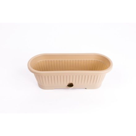 Verbéna virágláda alátéttel, 30 cm, homok
