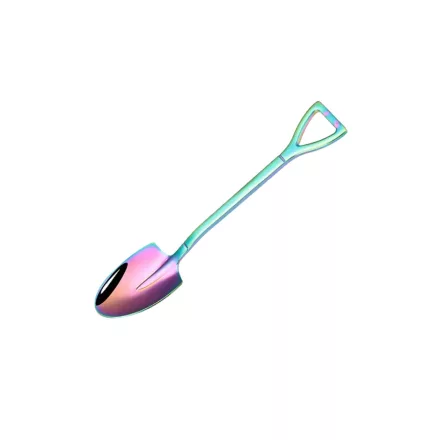 Kávéskanál, ásó alakú, irizáló, 12 cm
