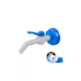   IBC csap készlet, PP, 45° / 1/2" / 19 mm – S60x6 + PTFE szalag