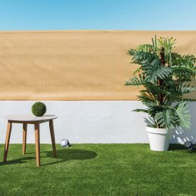   Recynet szőtt árnyékoló háló gomblyukakkal, 1,5 m x 10 m, homok