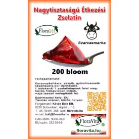   FloraGél étkezési zselatin, szarvasmarha, 200 bloom, 200 g - Nagy tisztaságú étkezési hidrolízált kollagén