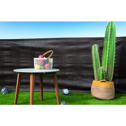 Recynet szőtt árnyékoló háló gomblyukakkal, 1 m x 10 m, barna
