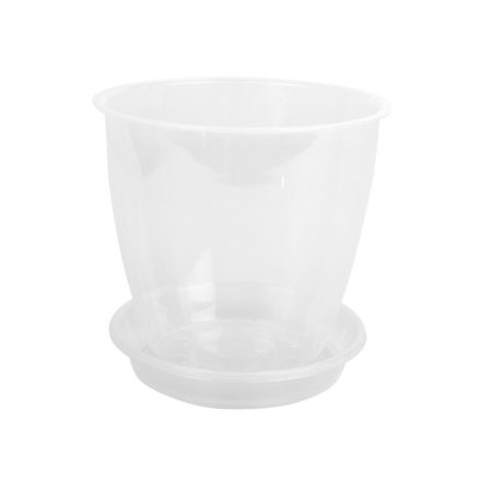 Orchidea virágcserép alátét, 13,3 cm, átlátszó