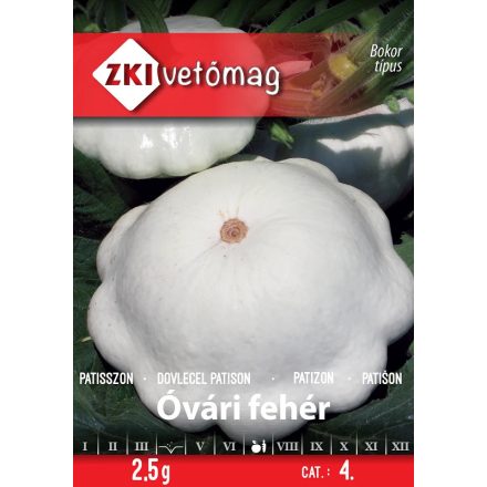 Óvári fehér patiszon vetőmag,  2,5 g