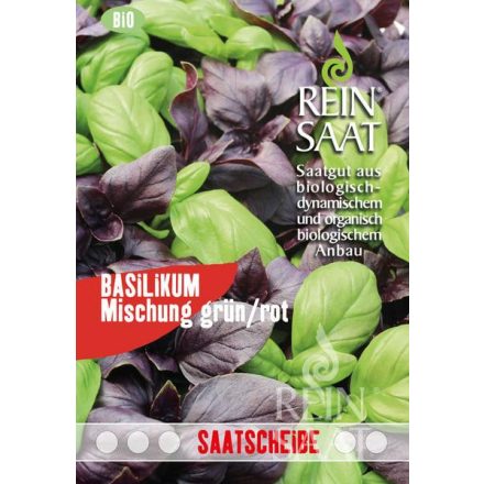 Basilikum mischung bio dinamikus bazsalikom vetőmag, zöld/piros