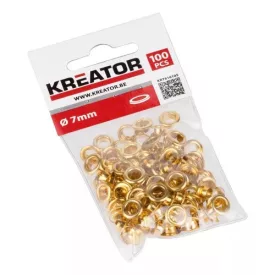 Kreator ponyvakarika készlet, sárgaréz, 7 mm, 100 db 