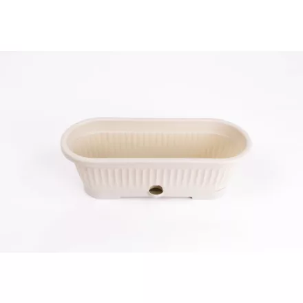 Verbéna virágláda alátéttel, 40 cm, fehér