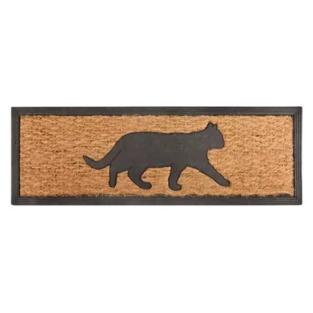 Kókuszrost és gumi lábtörlő, cicás, 75 cm x 25 cm