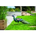 Peacky stilizált dekoratív színes fém páva figura