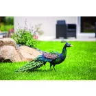 Peacky stilizált dekoratív színes fém páva figura