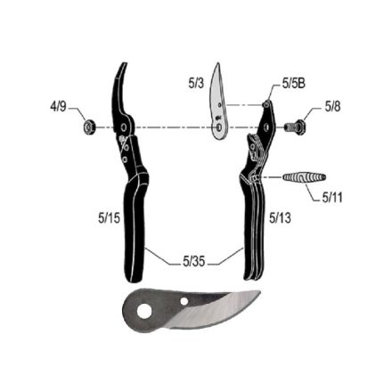 Felco pótpenge 160L, és Felco 5 metszőollókhoz, 5/3