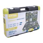 Extol Craft racsnis szerszámkészlet, 303 db, műanyag kofferben
