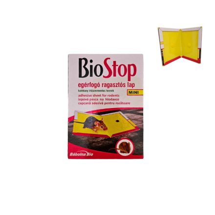 Biostop egérfogó ragasztós lap, mini, 12,5 x 17 cm